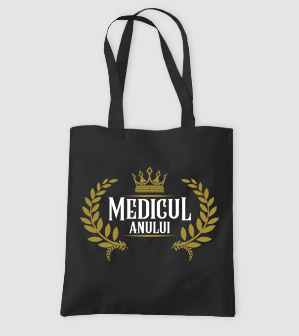 Medicul anului model negru pe tricou