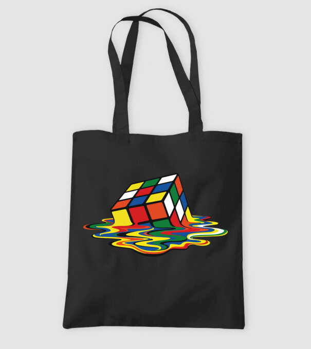 Melting Rubik model negru pe tricou