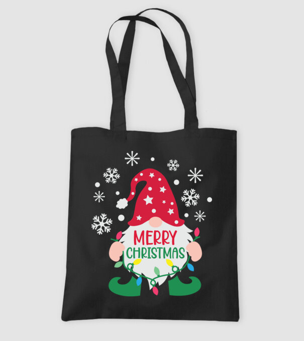 Merry christmas gnome model negru pe tricou