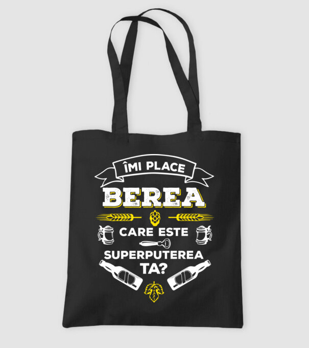 îmi place berea, care este superputerea ta? model negru pe tricou