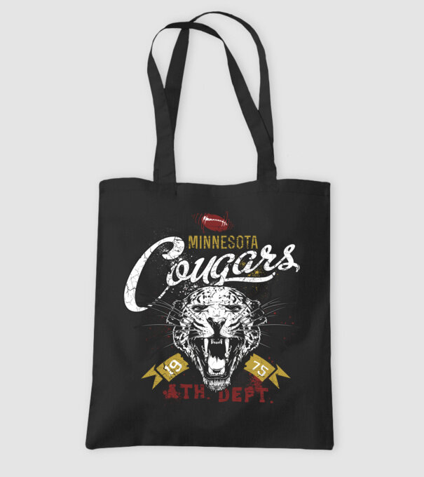Minesota Cougars  TEXTURED model negru pe tricou