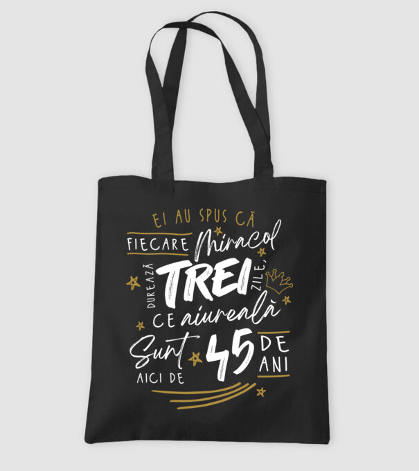 Miracol durează trei 45 de ani model negru pe tricou