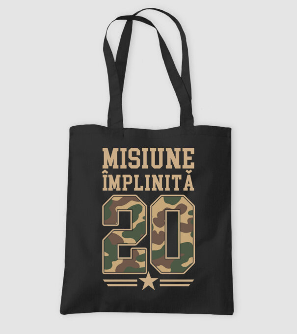Misiune împlinită 20 model negru pe tricou