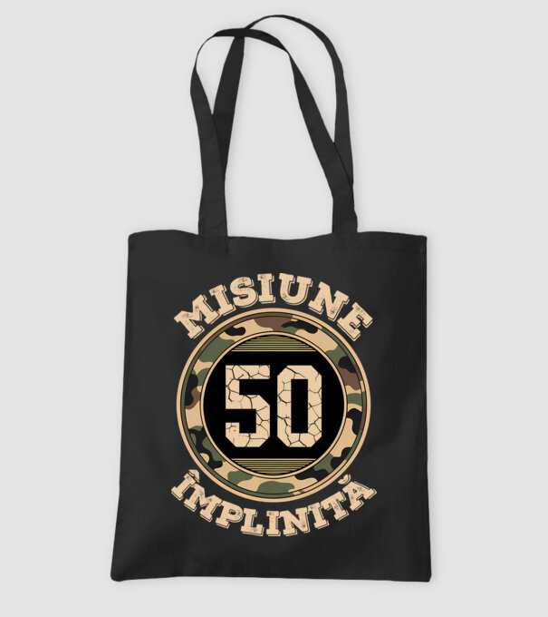 Misiune împlinită 50 model negru pe tricou