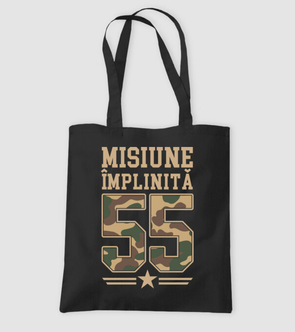 Misiune împlinită 55 model negru pe tricou