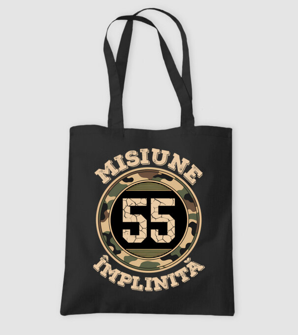 Misiune împlinită 55 model negru pe tricou