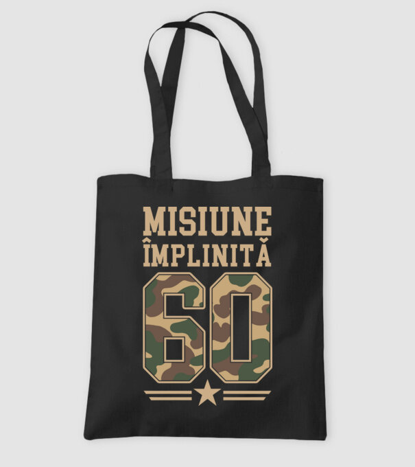 Misiune împlinită 60 model negru pe tricou
