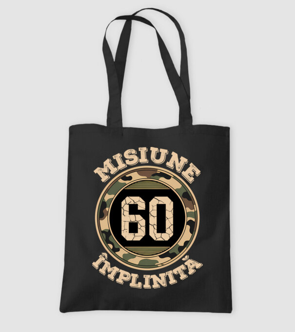 Misiune împlinită 60 model negru pe tricou