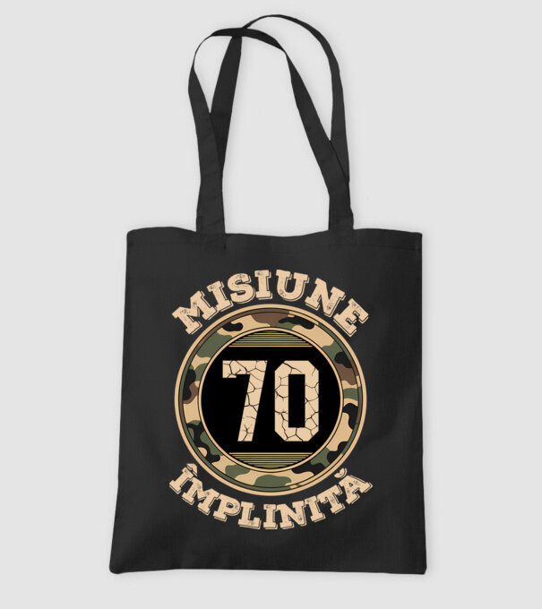 Misiune împlinită 70 model negru pe tricou