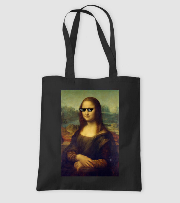 Mona Lisa Deal with it model negru pe tricou