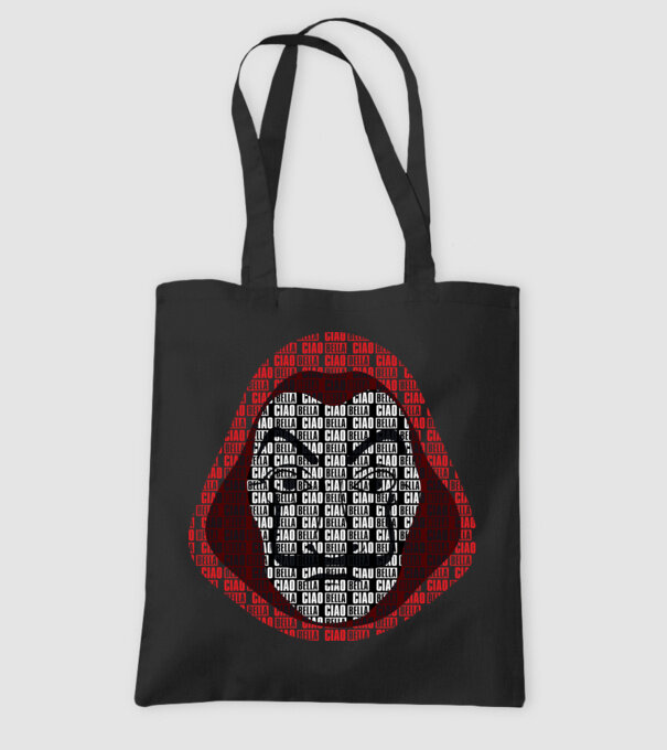 money heist ciao bella model negru pe tricou