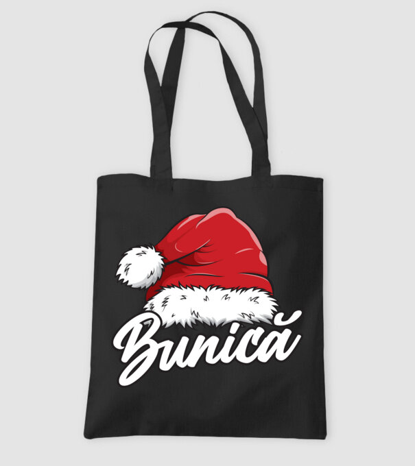 bunică Santa Hat model negru pe tricou