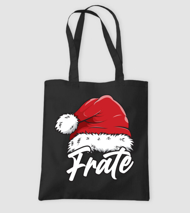 frate Santa Hat model negru pe tricou