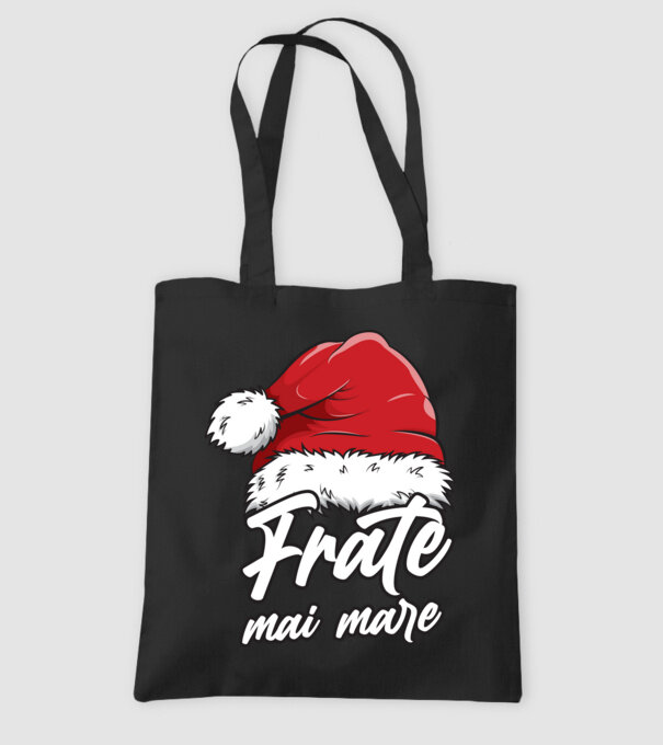 frate mai mare Santa Hat model negru pe tricou
