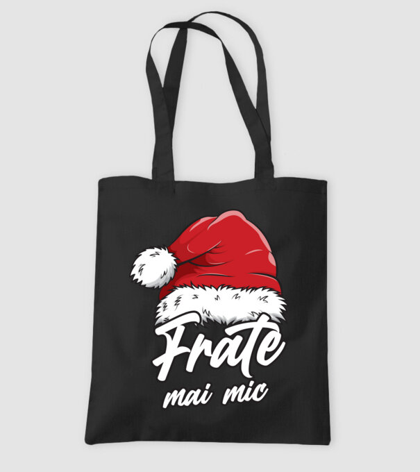 frate mai mic Santa Hat model negru pe tricou