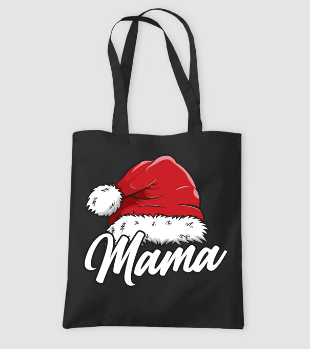 mama Santa Hat model negru pe tricou