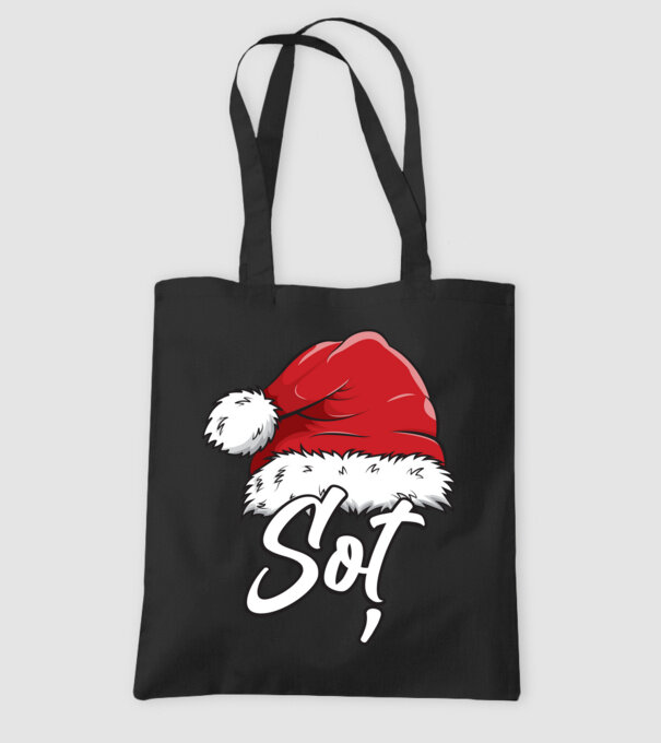 soț Santa Hat model negru pe tricou