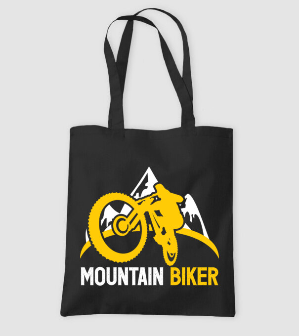 mountain biker model negru pe tricou