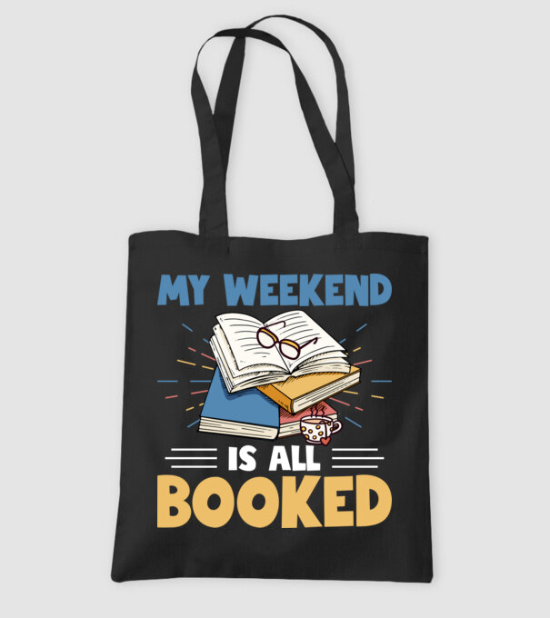 My weekend booked model negru pe tricou