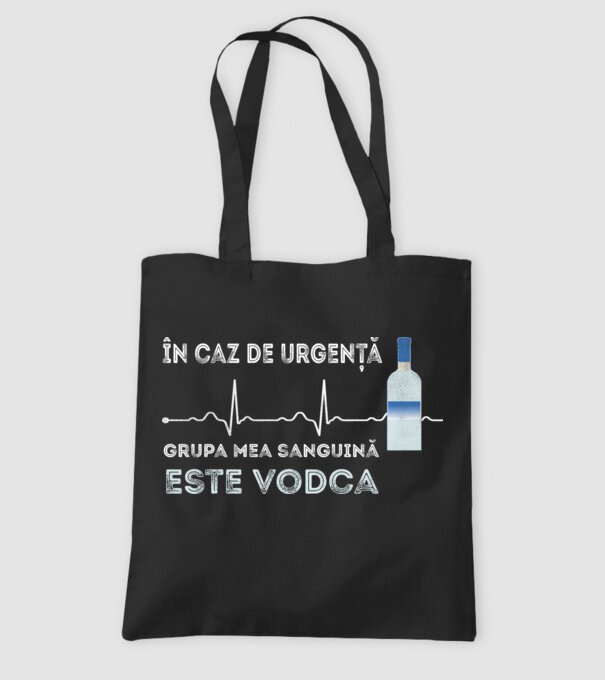 În caz de urgență, grupa mea sanguină este vodca model negru pe tricou
