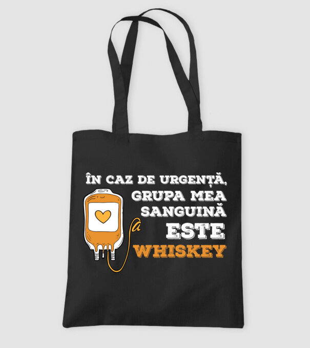 În caz de urgență, grupa mea sanguină este Whiskey model negru pe tricou
