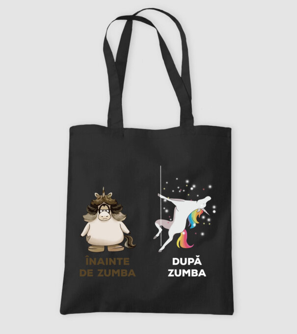 Înainte de Zumba, după Zumba model negru pe tricou