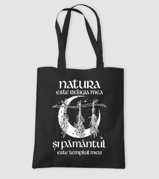 Natura este religia mea model negru pe tricou