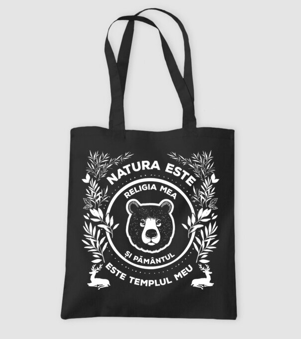 Natura este religia mea și pământul este templul meu model negru pe tricou