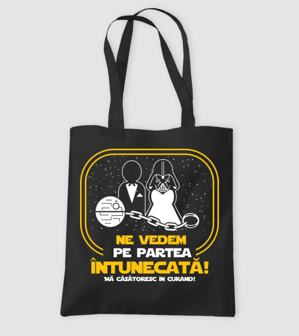 Ne vedem pe partea întunecată model negru pe tricou
