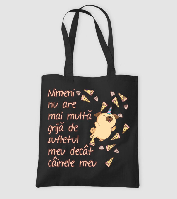 Nimic nu are mai multă grijă de sufletul meu decât câinele meu model negru pe tricou