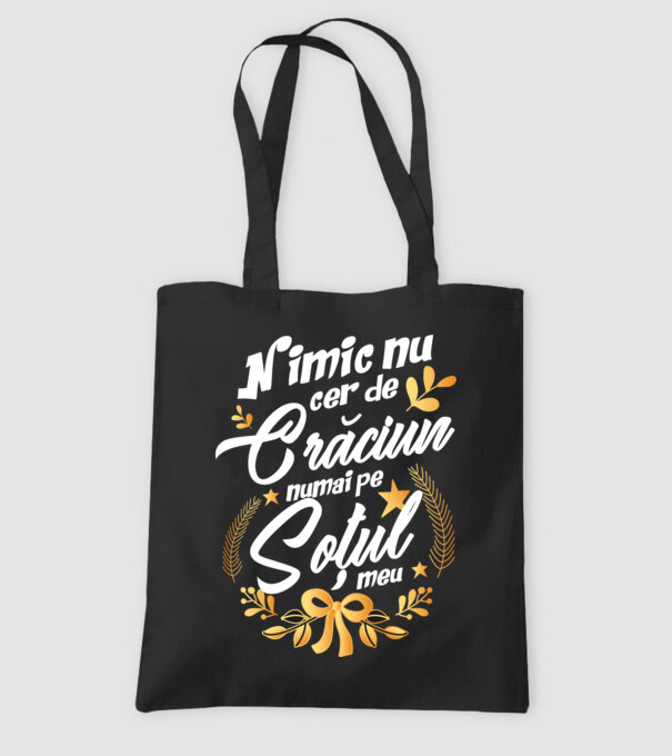 nimic nu cer de Crăciun, numai pe soțul meu model negru pe tricou