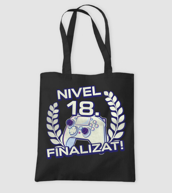 Nivel 18 finalizat! model negru pe tricou
