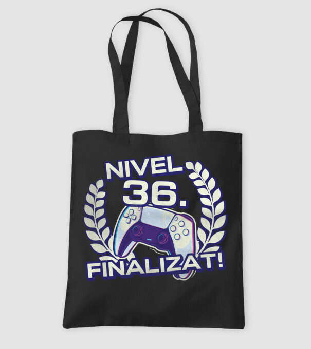 Nivel 36 finalizat! model negru pe tricou