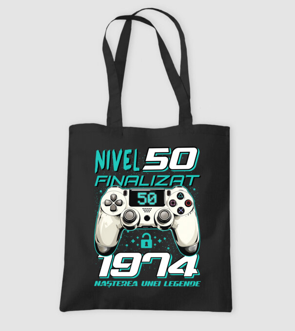 Nivel finalizat 50 1975 model negru pe tricou