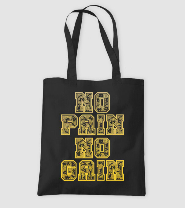 No Pain No Gain model negru pe tricou