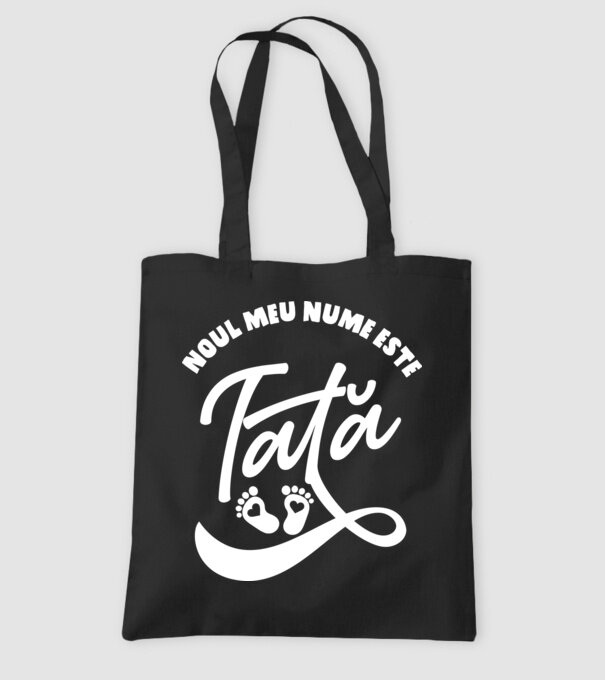 Noul meu nume este Tată model negru pe tricou
