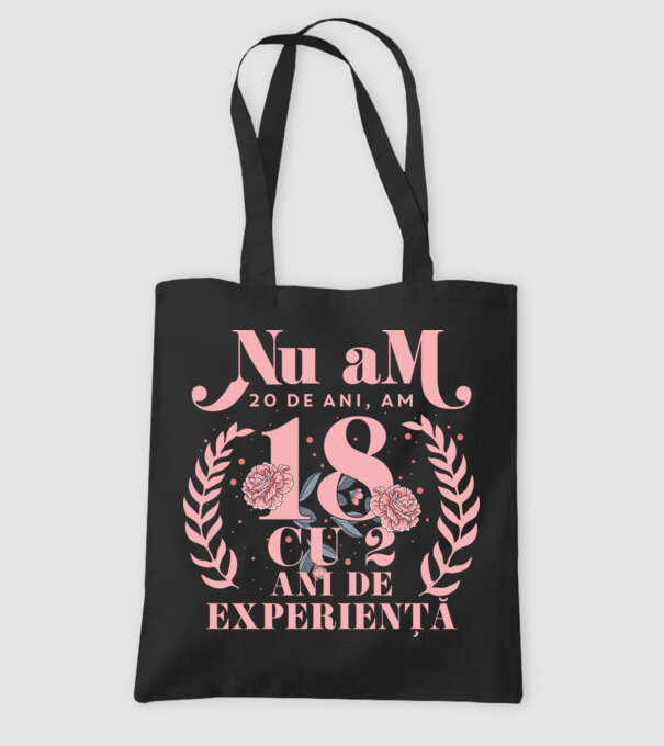 Nu am 20 de ani, am 18 cu 2 ani de experiență model negru pe tricou