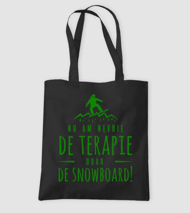 nu am nevoie de terapie doar de snowboard! model negru pe tricou
