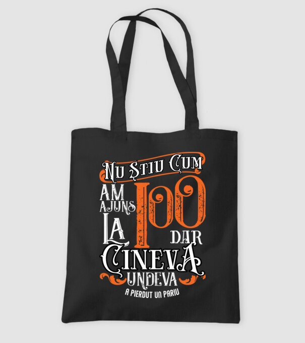 Nu știu cum am ajuns la 100, dar cineva, undeva, a pierdut un pariu model negru pe tricou