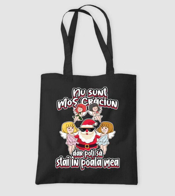 Nu sunt Moș Crăciun, dar poți să stai în poala mea model negru pe tricou