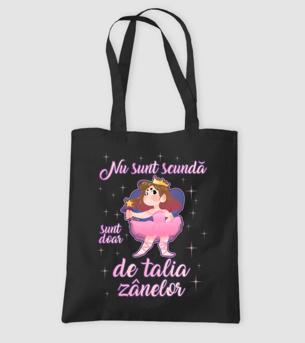 nu sunt scundă, sunt doar de talia zânelor model negru pe tricou