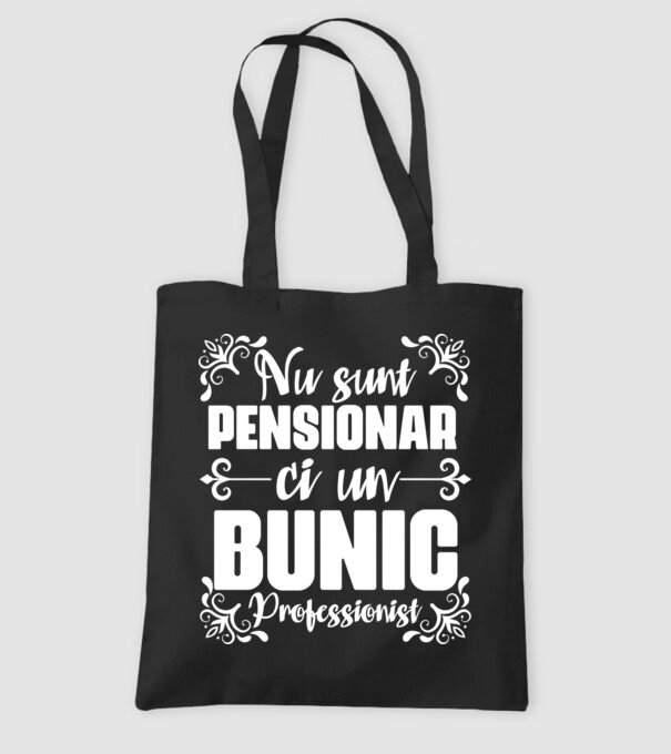 Nu sunt_pensionar, ci un bunic profesionist model negru pe tricou