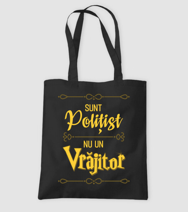 Sunt polițist, nu un vrăjitor model negru pe tricou