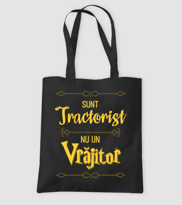 Sunt tractorist, nu un vrăjitor model negru pe tricou