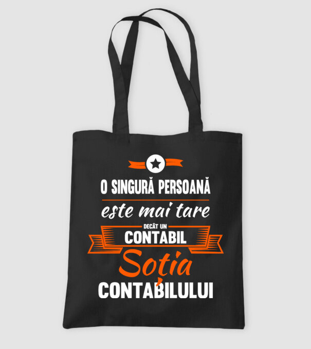 O singură persoană este mai tare decât un contabil, soția contabilului model negru pe tricou