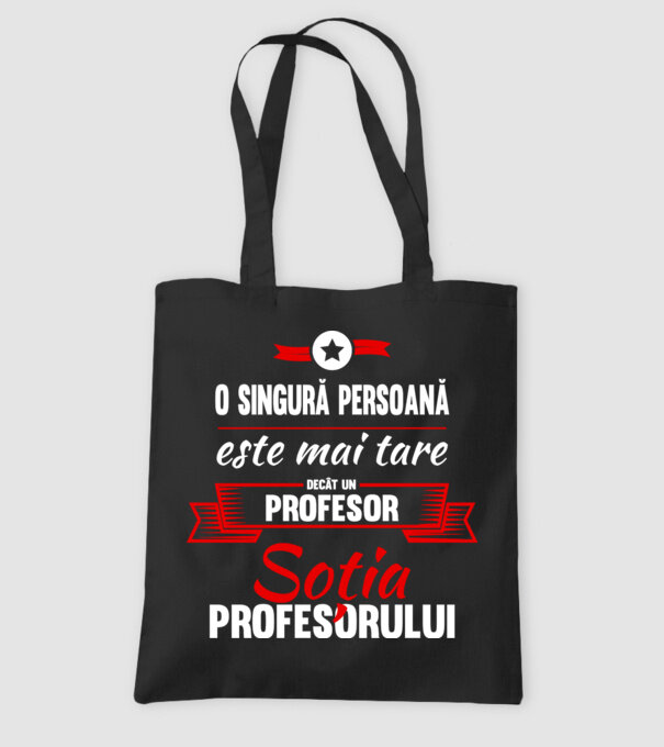 O singură persoană este mai tare decât un profesor, soția profesorului model negru pe tricou