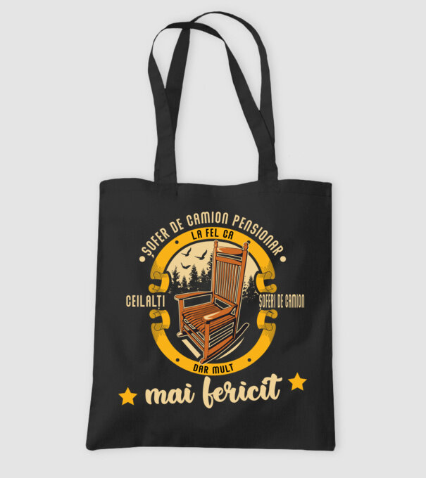 ȘOFER DE CAMION pensionar - la fel ca ceilalți șoferi de camion, dar mult mai fericit model negru pe tricou
