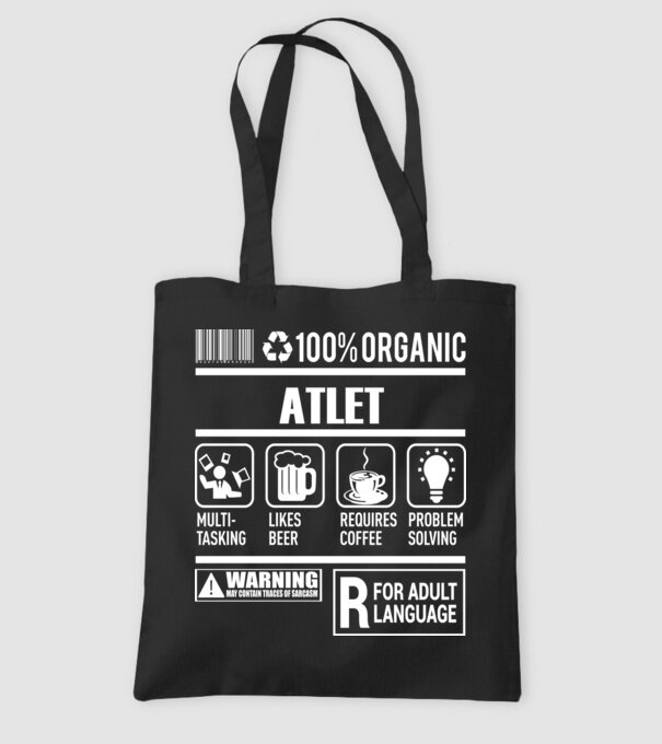 ATLET model negru pe tricou