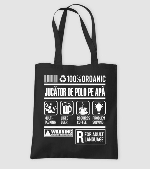 JUCĂTOR DE POLO PE APĂ model negru pe tricou