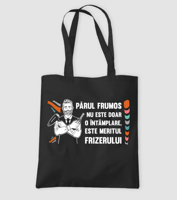 părul frumos nu este doar o întâmplare, este meritul frizerului model negru pe tricou